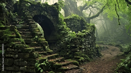 Ancient fort remnants amidst enchanting woodland