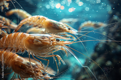 shrimp on sea underwater