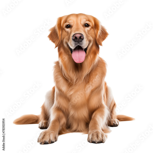 Golden retriever dog isolated on transparent background