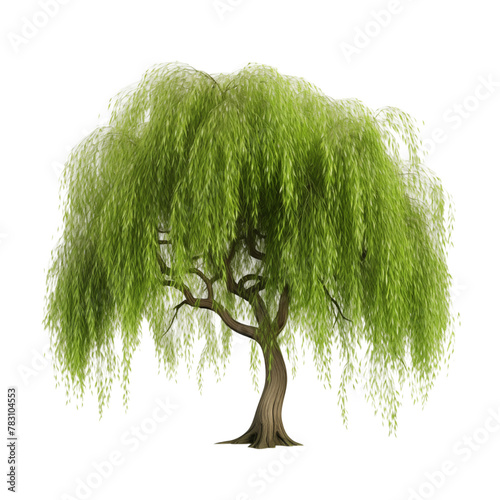 Weeping willow cutout isolated on transparent background