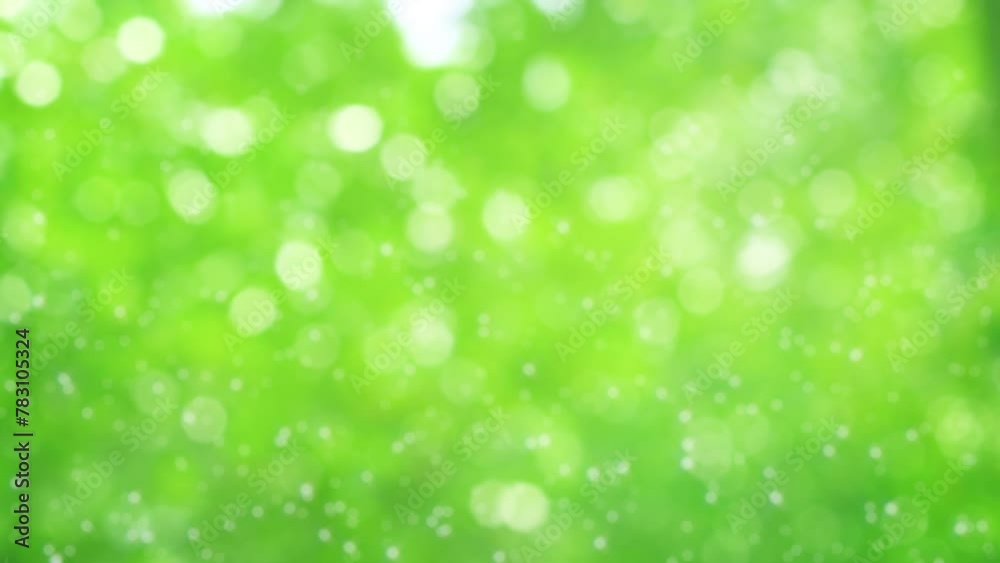Motion graphics of green nature particles bokeh float up abstract background. 4K 3D rendering seamless loop animation. Motion graphics of green nature particles bokeh float up abstract background. 4K 3D rendering seamless loop animation.