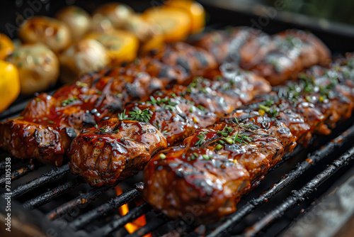 Grill-Smoked Skewers Laced with the Essence of Fresh Herbs
