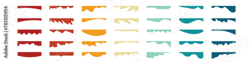 Website border, web page divider shapes. Geometric and organic separator headers for graphic design template