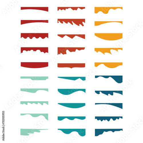 Website border, web page divider shapes. Geometric and organic separator headers for graphic design template