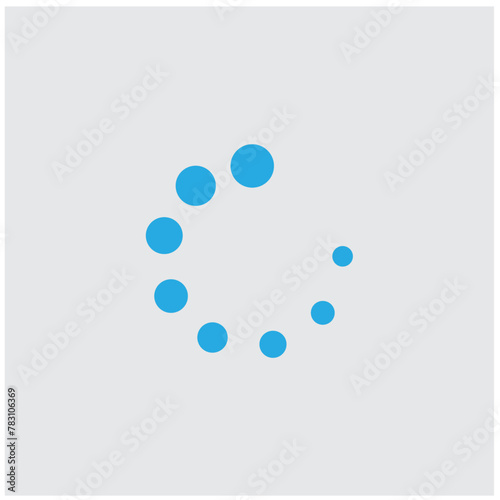 Loading bar made of blue dots that can be animated. Vector illustration.