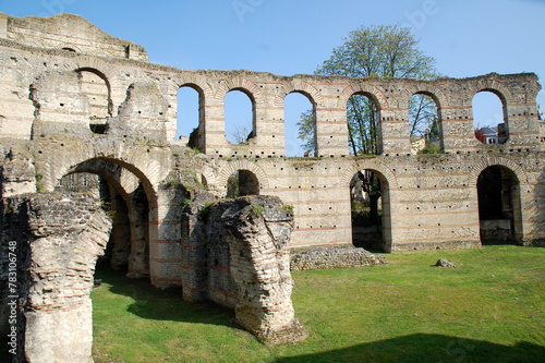 France, Gironde, Bordeaux, les vestiges d'un amphithéâtre gallo-romain datant du 2ème siècle, édifié dans la ville de Burdigala, province d'Aquitaine.