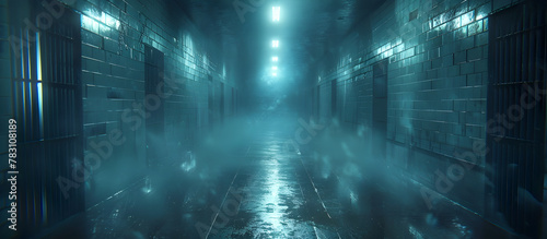 Enigmatic Futuristic Prison with Cryogenic Inmates Suspended in Blurred Stasis Pods Sci Fi Documentary Style Atmosphere photo