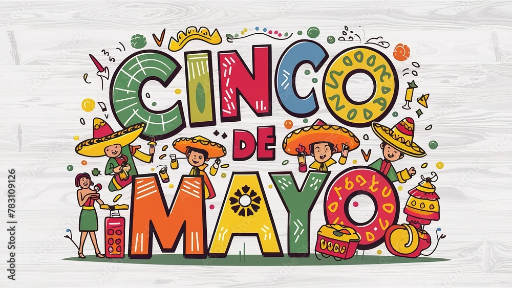 Fototapeta premium Cinco de mayo isolated on background, Generative ai.