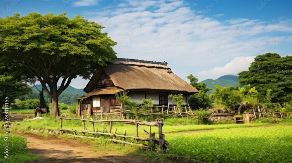 Historic dwelling featuring thatched roof Historic dwelling featuring thatched roof