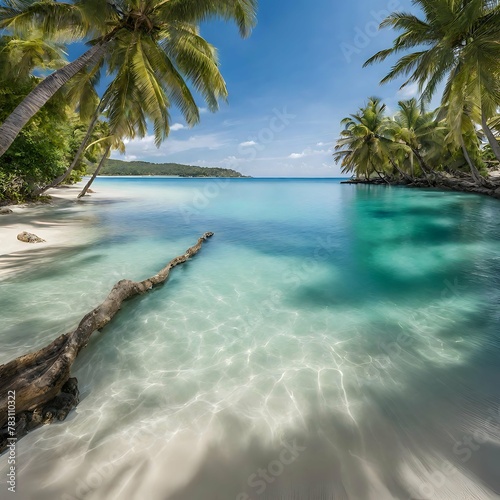 beach with coconut trees