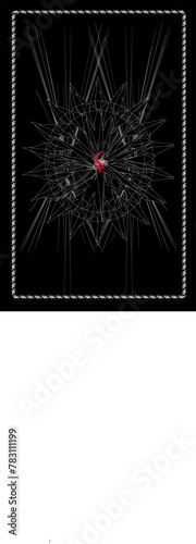Tarot cards back design, back side. Lilith, astrological symbol