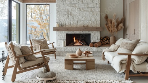 Cozy winter living space wi...