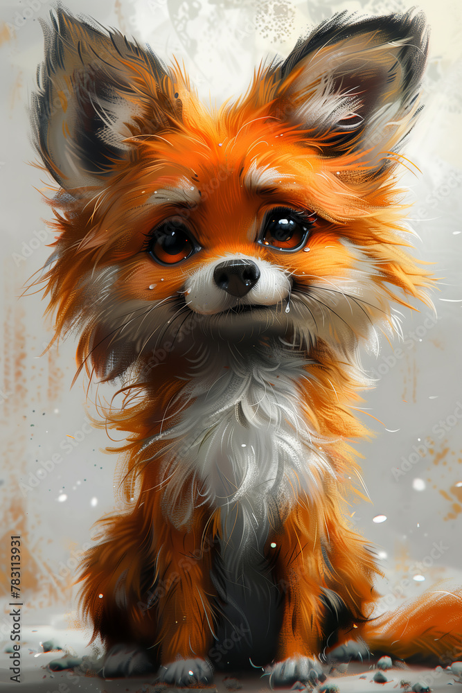 Naklejka premium Tearful Hope: Soulful Animal Gaze