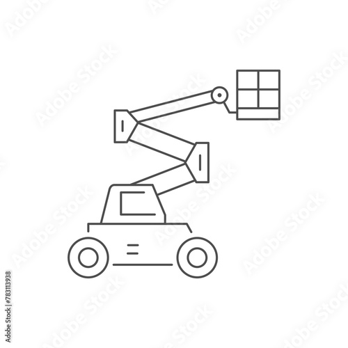 Articulating boom lift line icon
