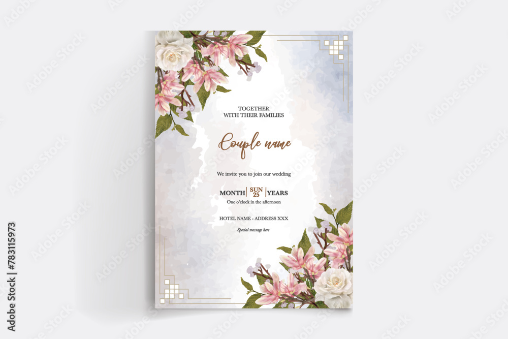 bridal shower floral invitation template bridal shower floral invitation template