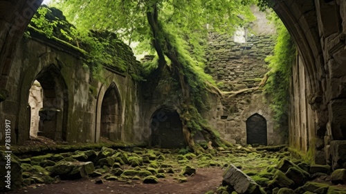 Deserted medieval cloister