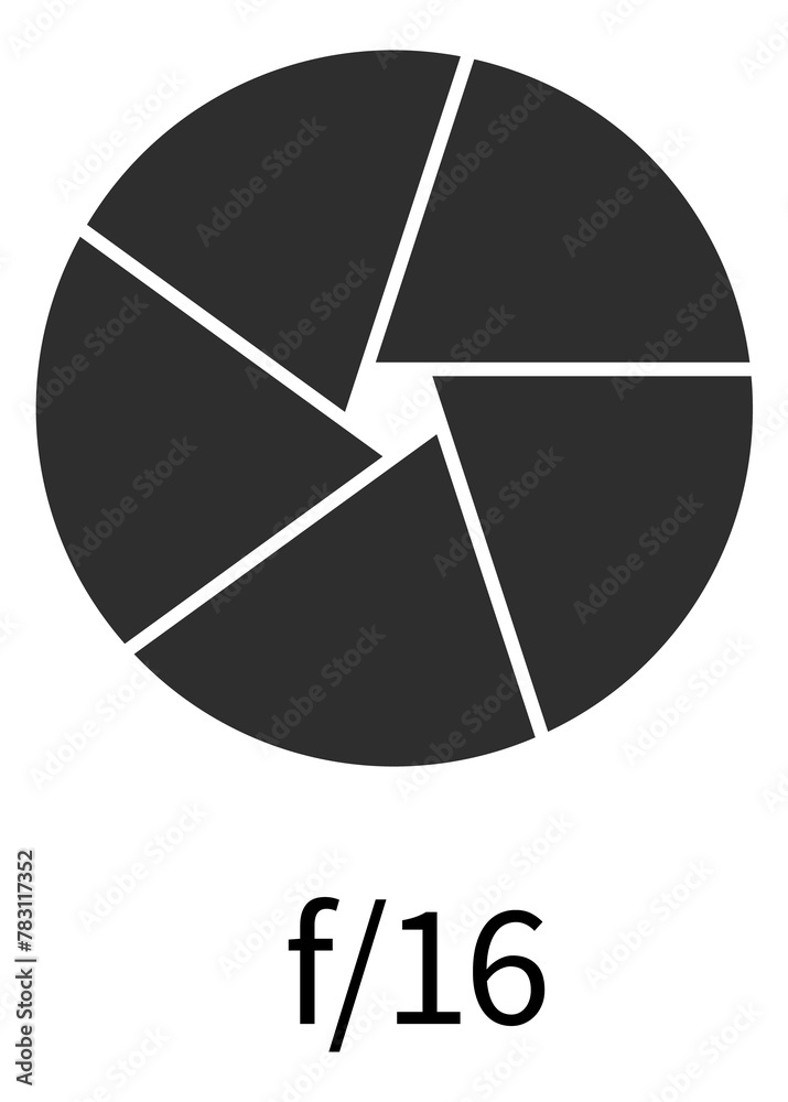 Camera shutter black icon. Closed lens symbol Camera shutter black icon. Closed lens symbol