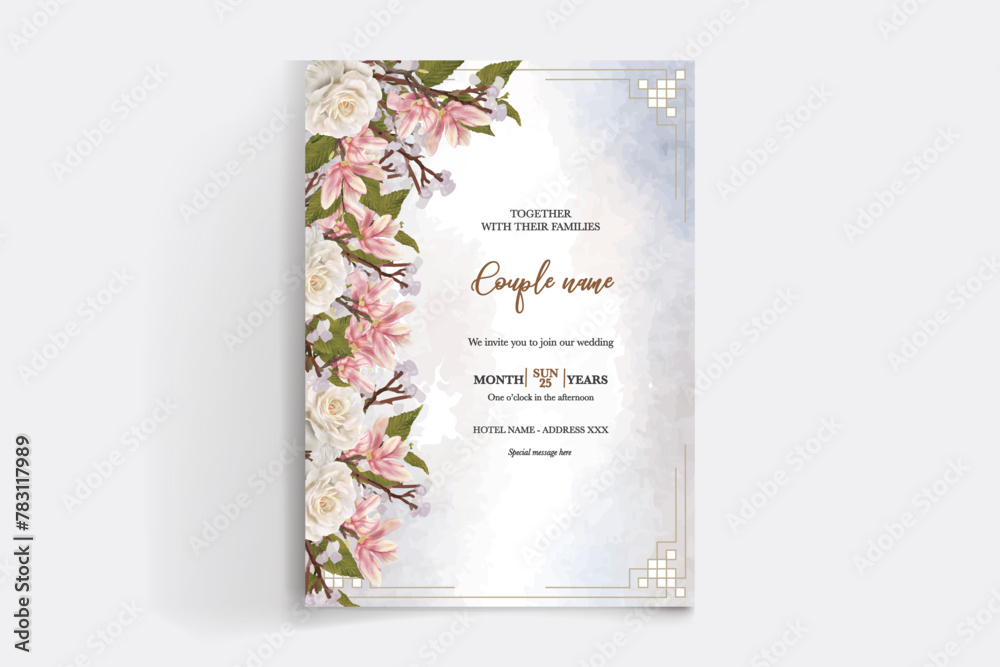 bridal shower floral invitation template bridal shower floral invitation template