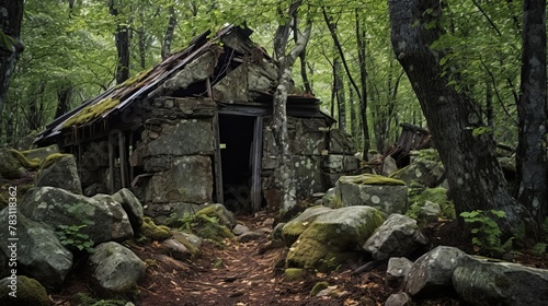 Abandoned stone miners cabin