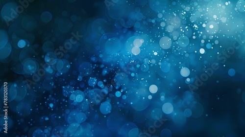 Sparkling Blue Winter Wonderland with Water Drops and Bubbles