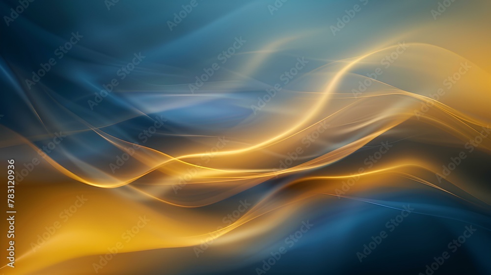 Fototapeta premium Abstract Light Wave Design: Orange and Blue Fractal Motion