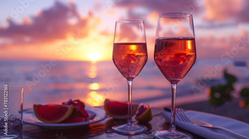 wine in the sunset