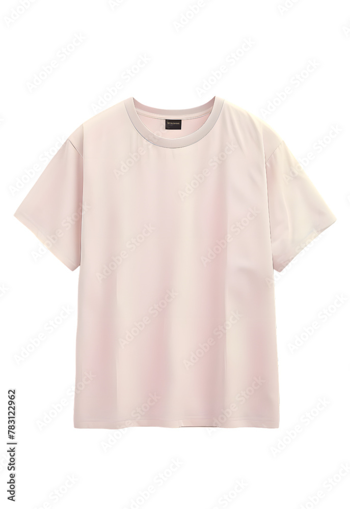 Pale pink T-shirt mockup isolated on transparent background Pale pink T-shirt mockup isolated on transparent background