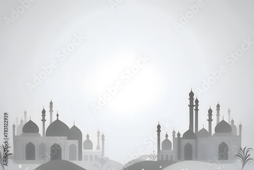 Gray Islamic background for Eid adha, ramadan, eid fitr or any islamic event with copy space for text photo