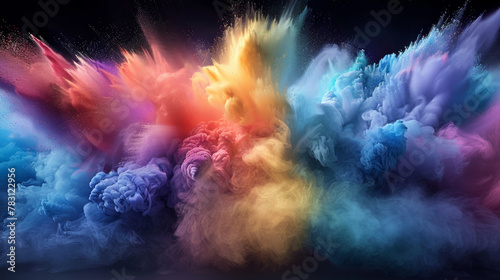 A colorful explosion of smoke and fire