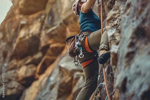 close to the climber's movements when climbing photo