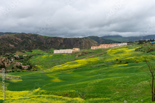Scenic view of field against sky in Setif, Algeria.