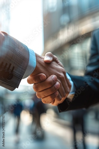 Businesspeople shaking hands, concept of business, agreement, negotiation.