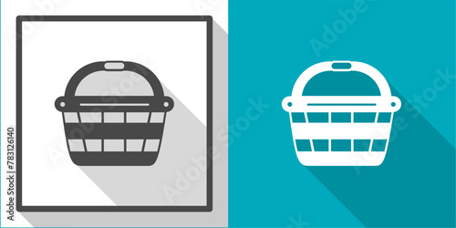 Basket vector illustration icon with shadow. Illustration for business.