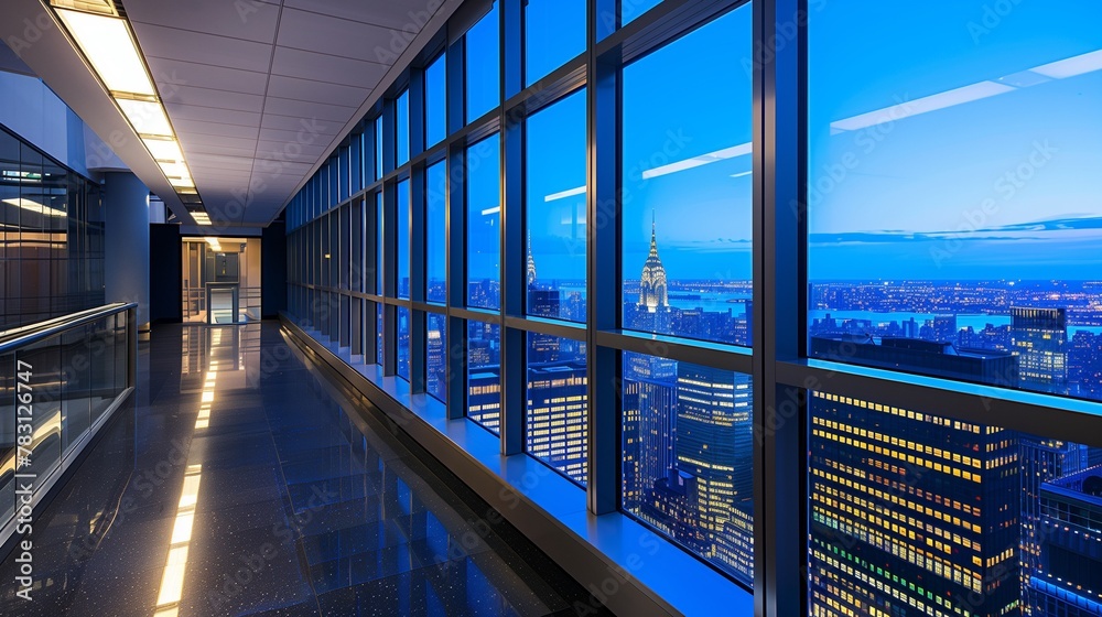 night view of a cityscape through big glass wall panoramic with lights night view of a cityscape through big glass wall panoramic with lights