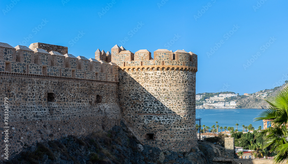Obraz premium San Miguel castle in the sunny morning in Almunecar, Spain