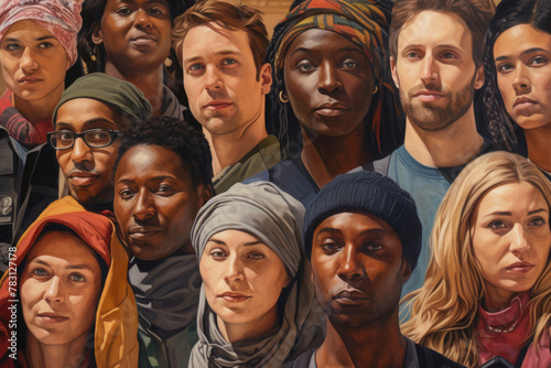 Celebrating the Resilience and Unity of a Multicultural Community: Portraits Showcasing Strength and Diversity in People from Various Backgrounds