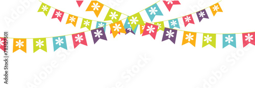 colorful  triangle flag party on white background, decoration element, Vector illustration. EPS 10