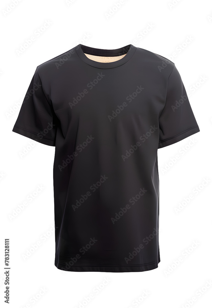 Black T-shirt mockup isolated on transparent background Black T-shirt mockup isolated on transparent background