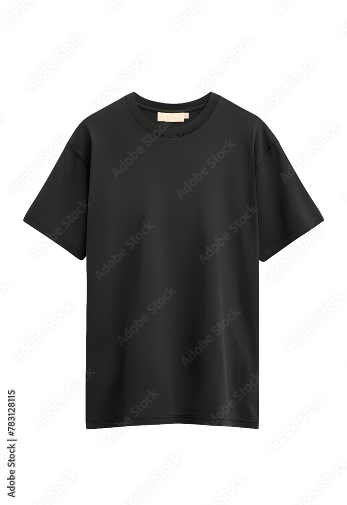 Black T-shirt mockup isolated on transparent background Black T-shirt mockup isolated on transparent background