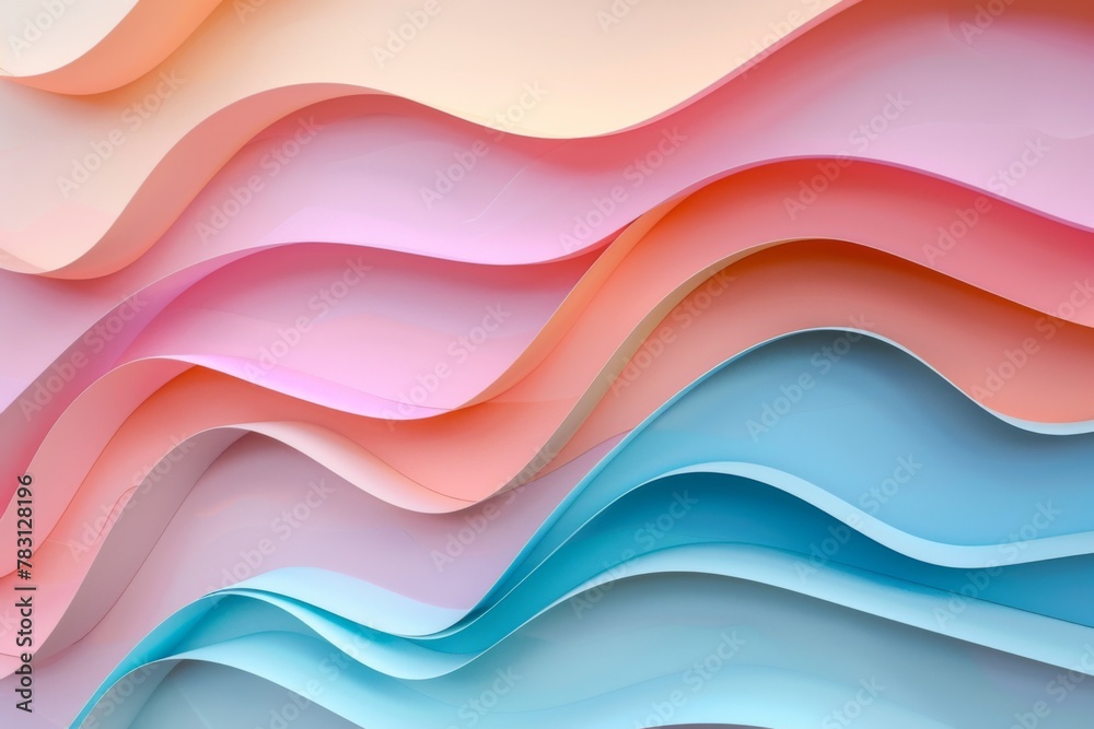 Obraz premium Closeup of an electric blue and magenta wave pattern on a white background