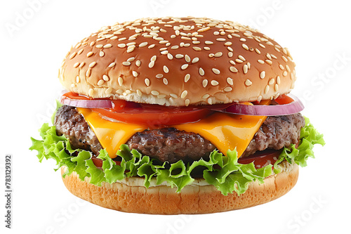 Burger, cheeseburger isolated on transparent background photo