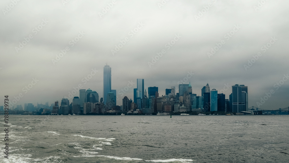 Manhattan Skyline in the fog, New York City, United States of America
