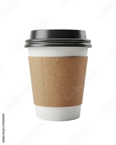 Paper coffee cup to go, take away mockup isolated on transparent background