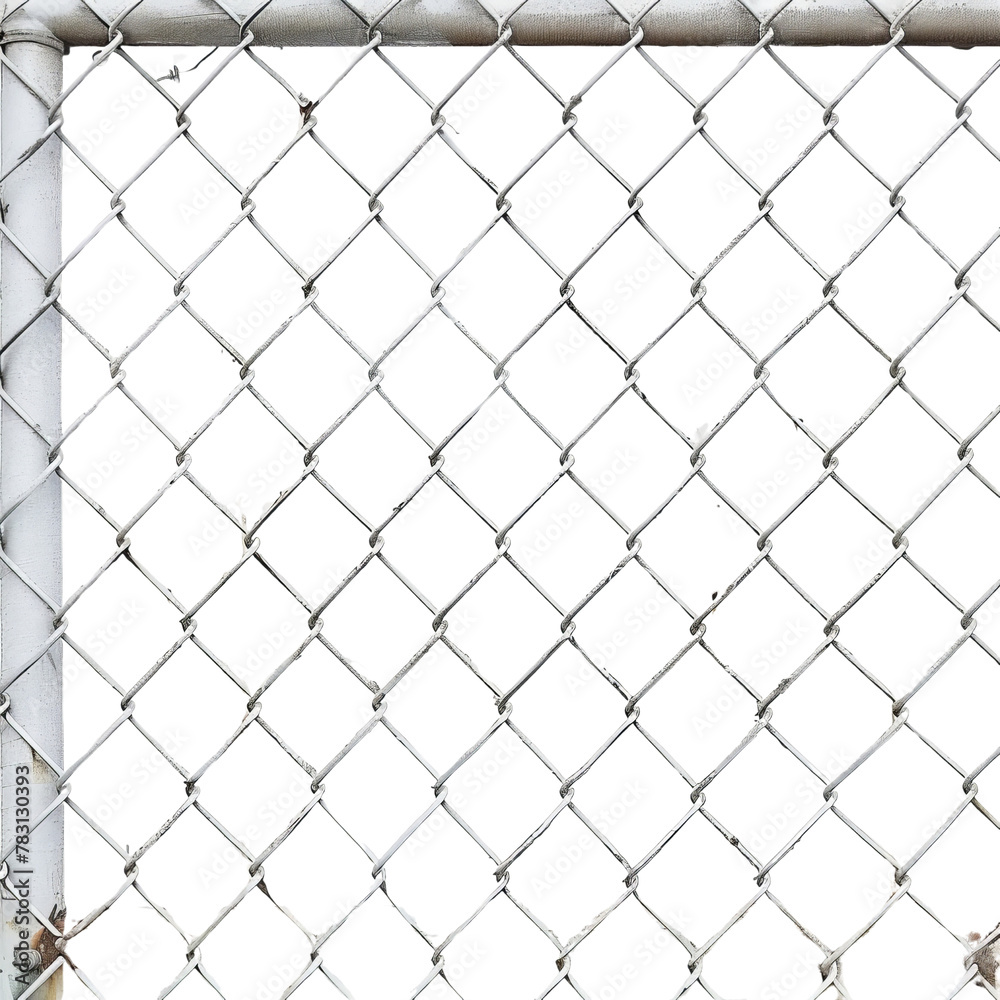 Minimalist Chain-Link Fence Segment, Highlighting Simplicity and Boundaries Concept. Minimalist Chain-Link Fence Segment, Highlighting Simplicity and Boundaries Concept.