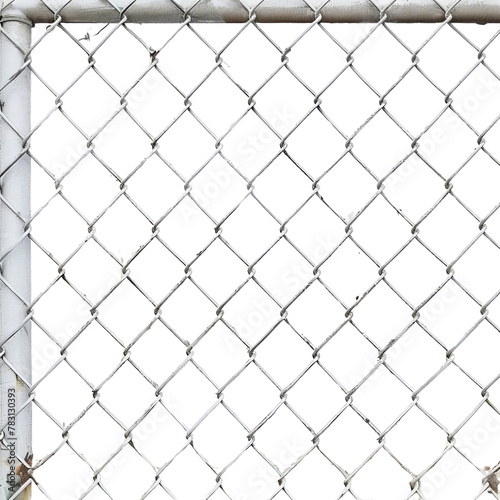 Minimalist Chain-Link Fence Segment, Highlighting Simplicity and Boundaries Concept.