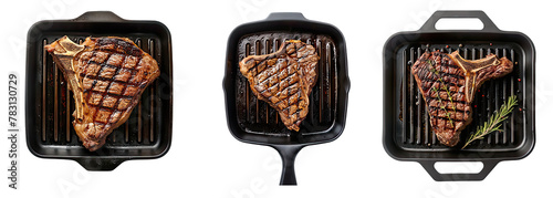 set of steak in a frying pan  © Clemency