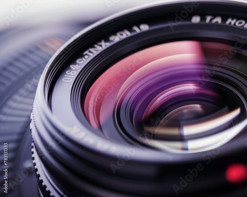 Closeup of lens elements in a DSLR lens photo