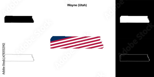 Wayne County (Utah) outline map set