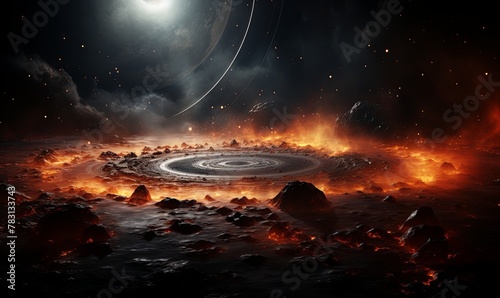 Black Hole Surrounded by Rocks