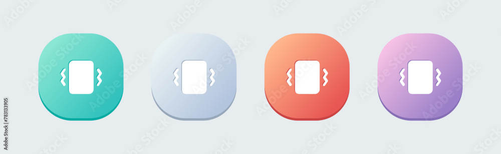 Shake phone solid icon in flat design style. Smartphone signs vector illustration. Shake phone solid icon in flat design style. Smartphone signs vector illustration.